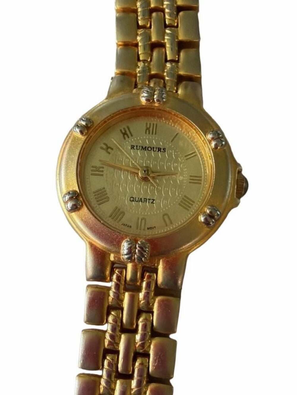 Rumours Gold-Tone Quartz Ladies Watch with Textured Dial